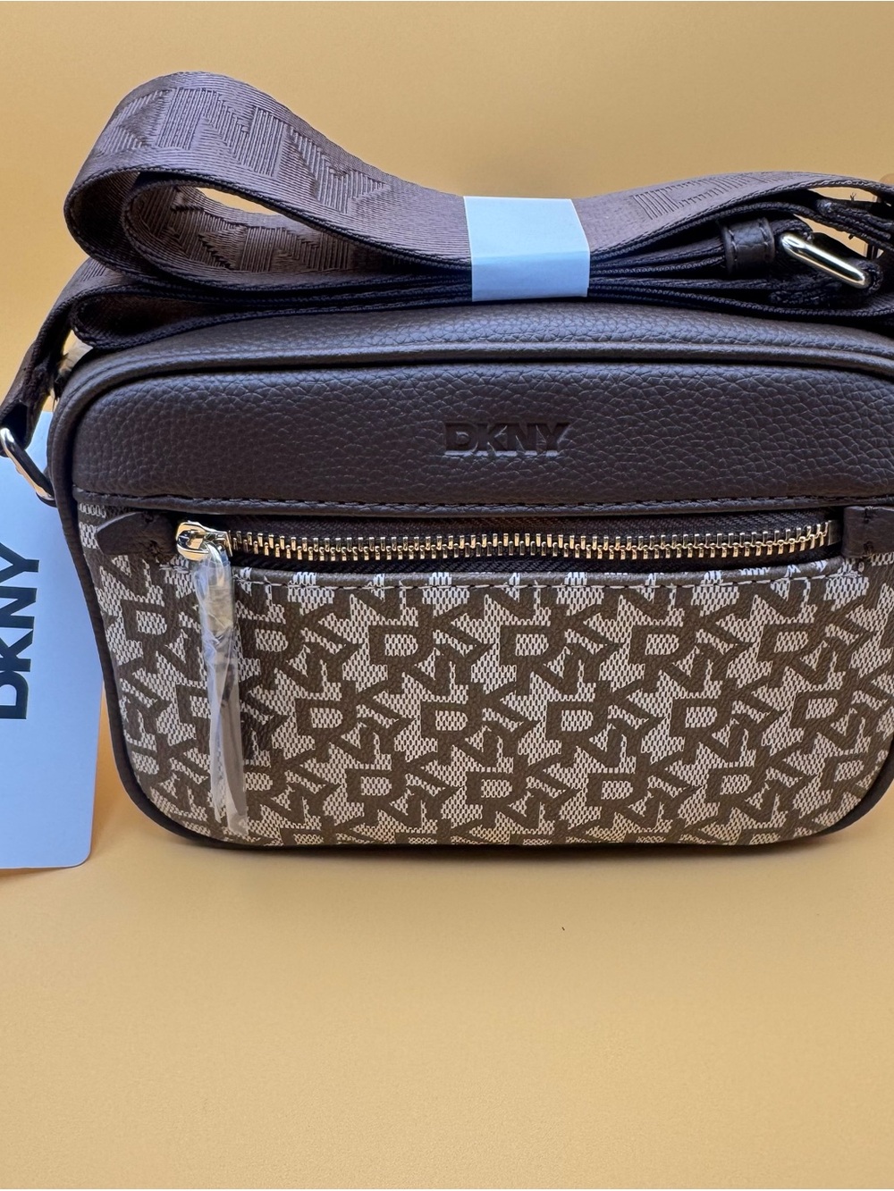 DKNY Camera Crossbody Bag Brown/Beige NEW